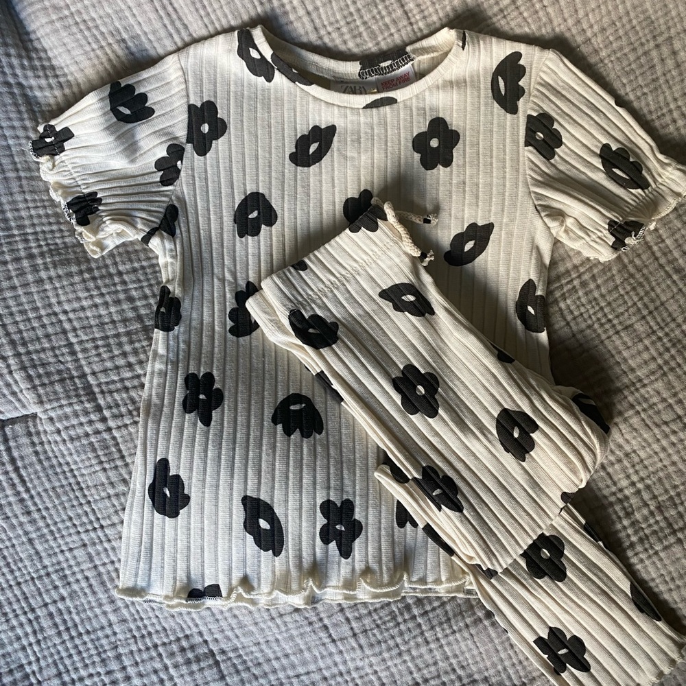 Zara Ruffled Floral Top and leggings - 2T/3T NWT